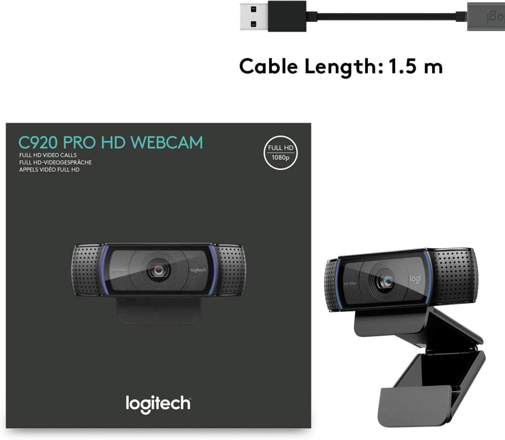 Logitech C920 Hd Pro Webcam (Black) Black